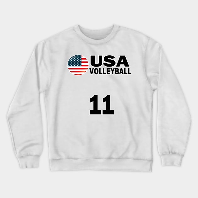 USA Volleyball #11 T-shirt Design Crewneck Sweatshirt by werdanepo